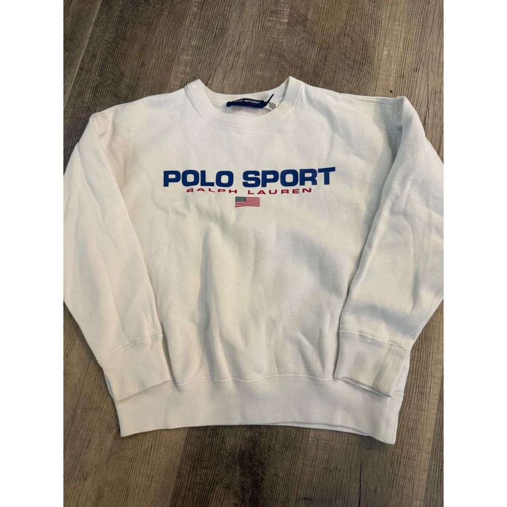 Polo Sport Ralph Lauren USA Flag Crewneck Sweatshirt - White Size Medium